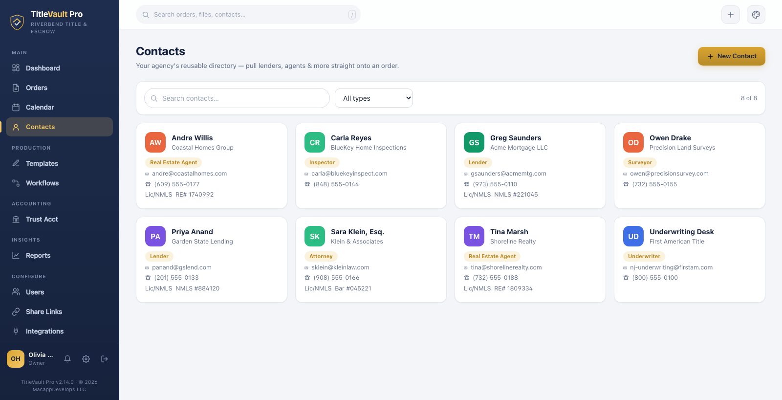 Contacts CRM